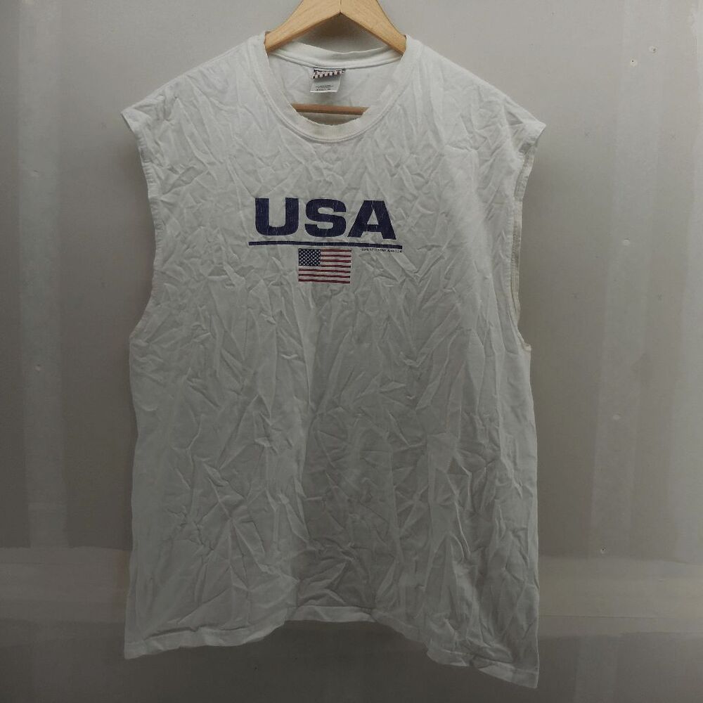 Vintage Sonoma Jean Company Mens USA American Flag Muscle Tank Shirt Size XL